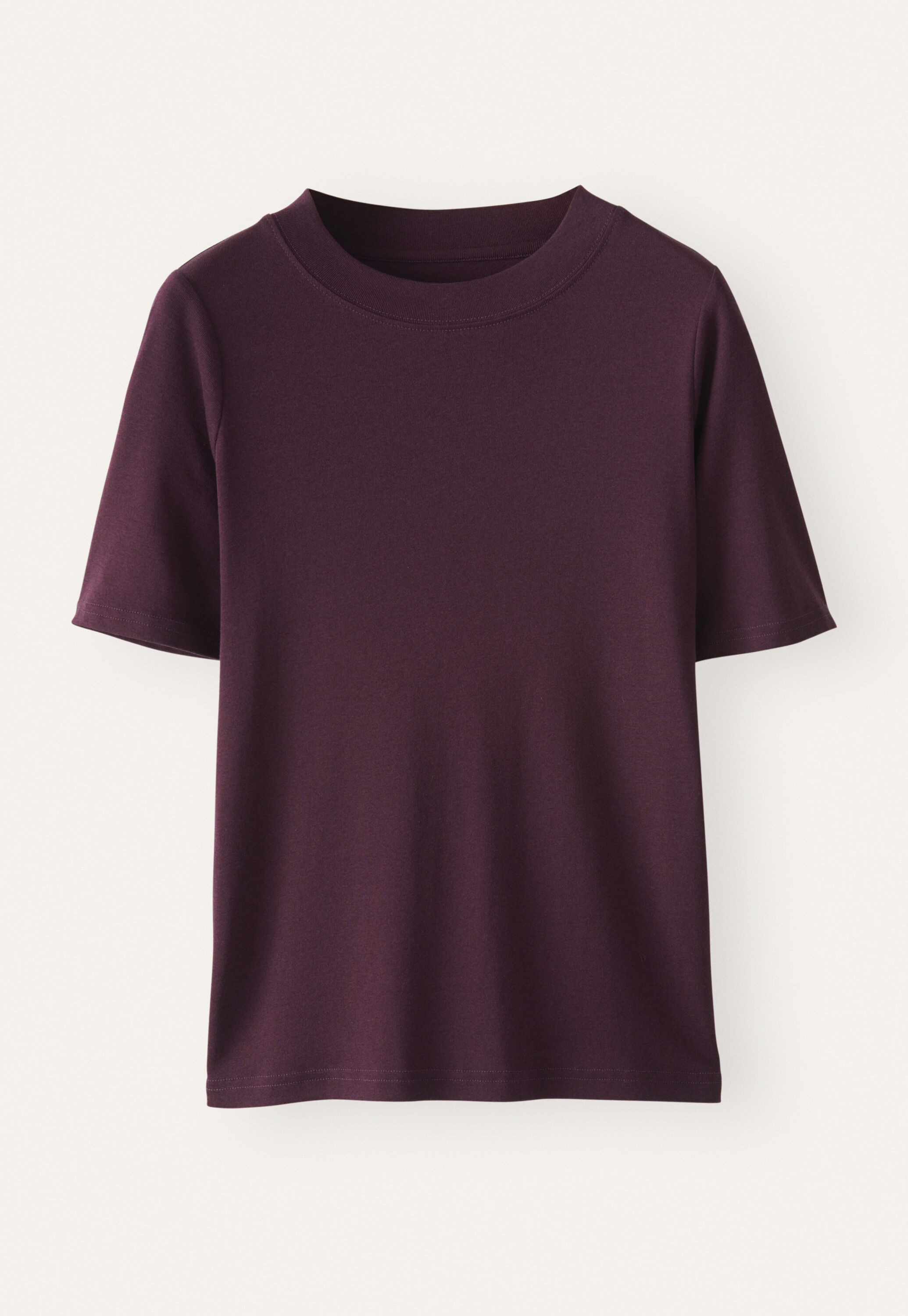 T-Shirt aus Seide und Baumwolle, Brombeere, large