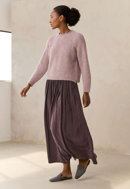 Ripppullover mit Rundhalsausschnitt, Fliedergrau, completeTheLook