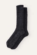 Gerippte Socken, Kohlschwarz, webstill