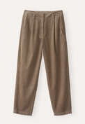 Bundfaltenhose, Taupe/Braun, webstill