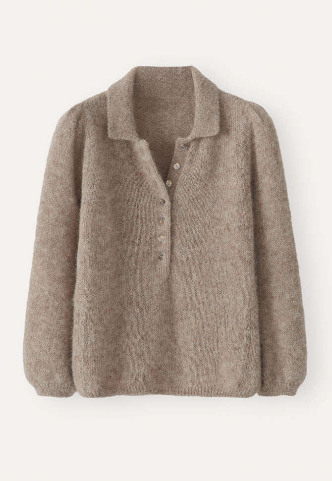 Pullover mit Kragen, Rehbraun, completeTheLook