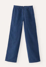 Hose mit weitem Bein, Petrolblau, webstill