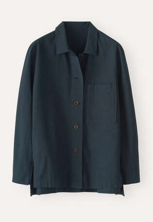 Strukturiertes Overshirt, Mitternacht, webstill
