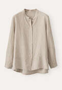 Gestreifte Bluse, Sandbeige/Aqua, webstill