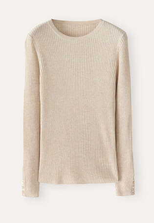 Ripppullover, Zartes Rehbraun, webstill