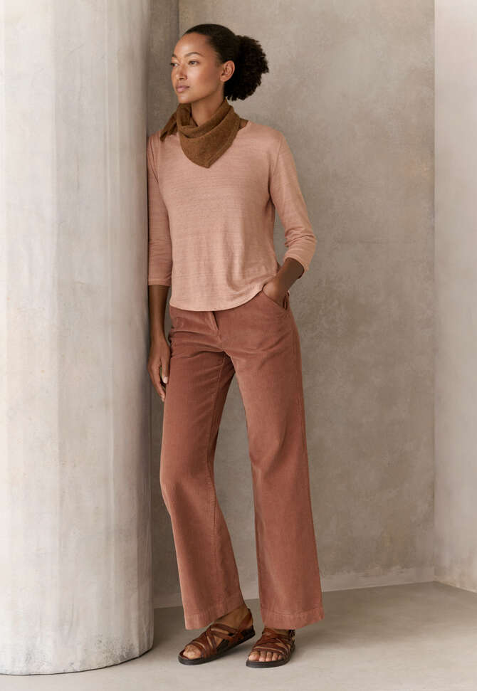 Top mit Rundhalsausschnitt, Zartes Pfirsich, completeTheLook