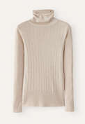 Gerippter Pullover, Zartes Rehbraun, webstill