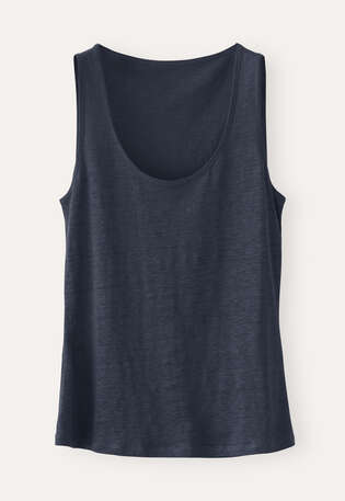 Schlichtes Tr&auml;ger-Top, Blauschwarz, webstill