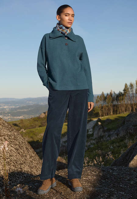 Tunika mit Trichterkragen, Petrol-Aquamarin, completeTheLook