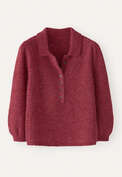 Pullover mit Kragen, Maronenrosa, webstill