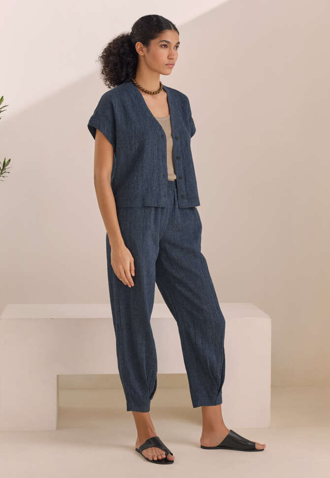 V-Ausschnitt-Oberteil, Dunkles Indigo, completeTheLook