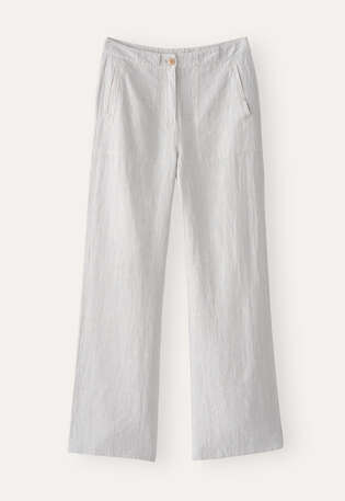 Hose mit geradem Bein, Eisgrau, webstill