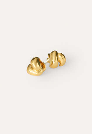 Knoten-Ohrstecker, Gold, webstill