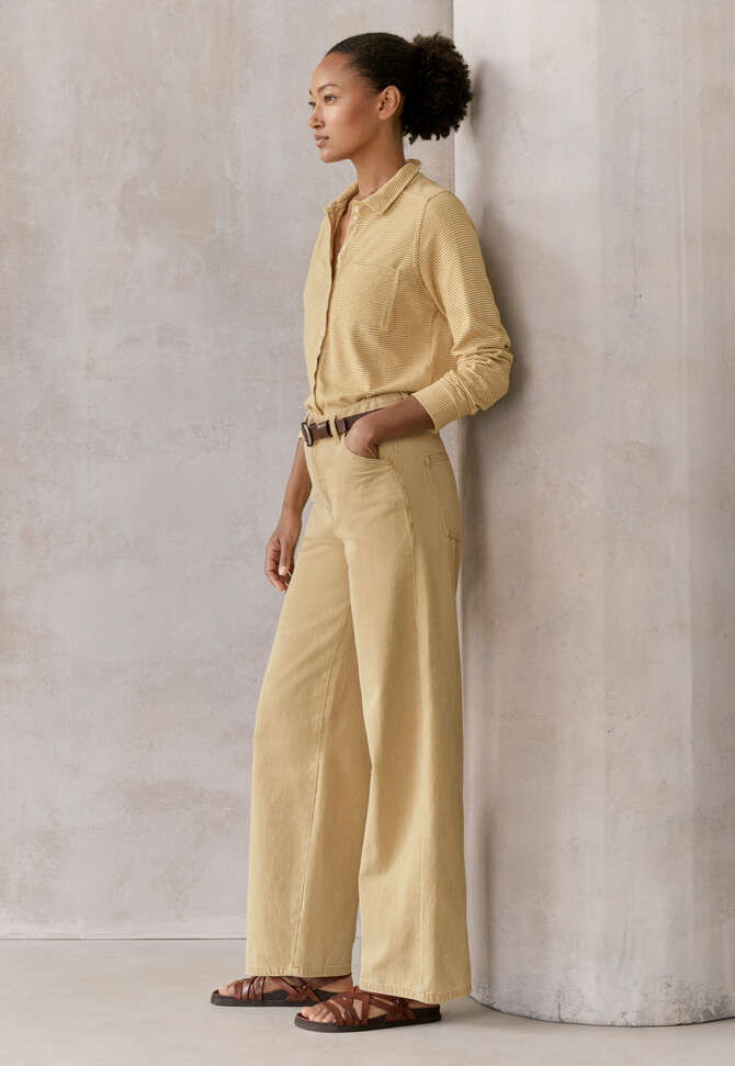 Gestreiftes Shirt, Chartreuse/Creme, completeTheLook