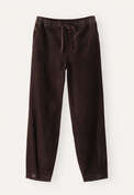 Schmal zulaufende Hose, Dunkle Schokolade, webstill