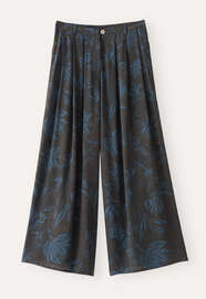 Bedruckte k&uuml;rzere Hose, Mitternachtsblau, webstill