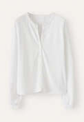 Jersey-Bluse, Wei&szlig;, webstill
