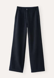 Hose mit geradem Bein, Blauschwarz, webstill