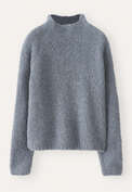 Pullover mit Trichterkragen, Frostiges Petrol, webstill