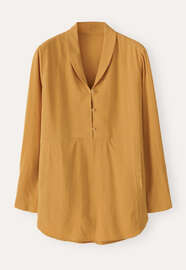 Bluse mit Schalkragen, Senfgelb, webstill