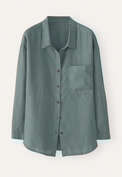 Overshirt aus Leinen, Dunkles Lorbeergr&uuml;n, webstill