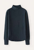 Pullover mit hohem Kragen, Petrol-Schiefer, webstill