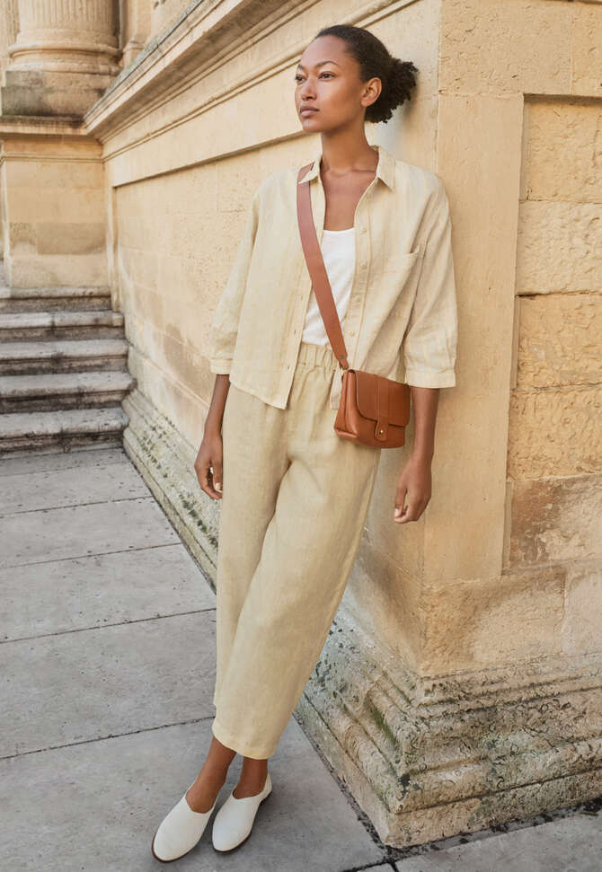 Gestreifte Bluse, Pergament, completeTheLook