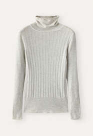 Gerippter Pullover, Ecrugrau, webstill