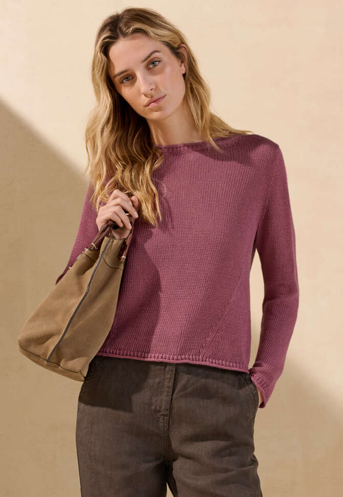 Lang&auml;rmeliger Pullover, Maronenrosa, completeTheLook