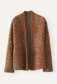 Kimono-Cardigan im Spitzenmuster, Chili/Aqua, webstill