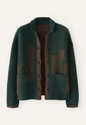 Jacquard-Jacke, Waldgr&uuml;n/Lohbraun, webstill