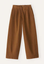 K&uuml;rzer geschnittene Bundfaltenhose, Toffee, webstill