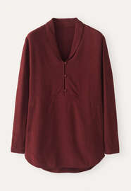 Bluse mit Schalkragen, Granat, webstill