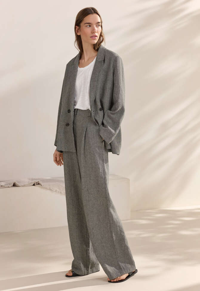 Hose mit Faltenfront, Monochrom, completeTheLook