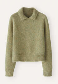 Pullover mit Kragen, Zartes Salbei, webstill