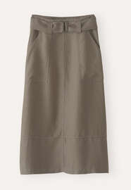 Rock mit Nahtdetail, Khaki-Taupe, webstill