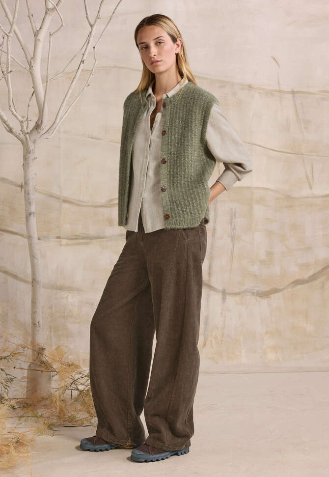 &Auml;rmelloser Cardigan, Khaki, completeTheLook