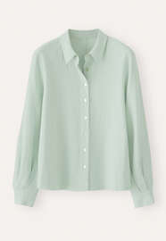 Bluse mit geschwungenen &Auml;rmeln, Aqua/Mint, webstill
