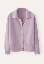 Cardigan mit Trichterkragen, Rosa Lavendel, webstill