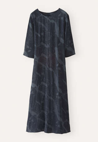 Jacquardkleid, Petrol/Schiefer, webstill