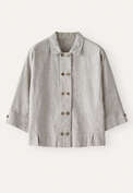 Zweireiher-Bluse, Blasses Grau, webstill
