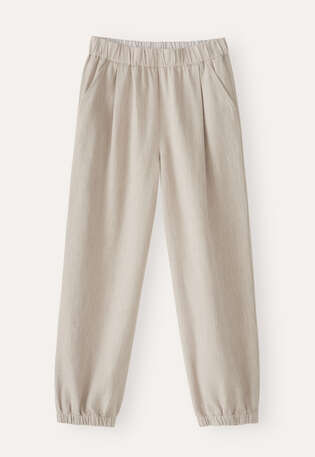 Hose im Jogging-Stil, Rehbraun, webstill
