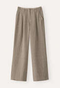 Hose mit Faltenfront, Natur/Farn, webstill