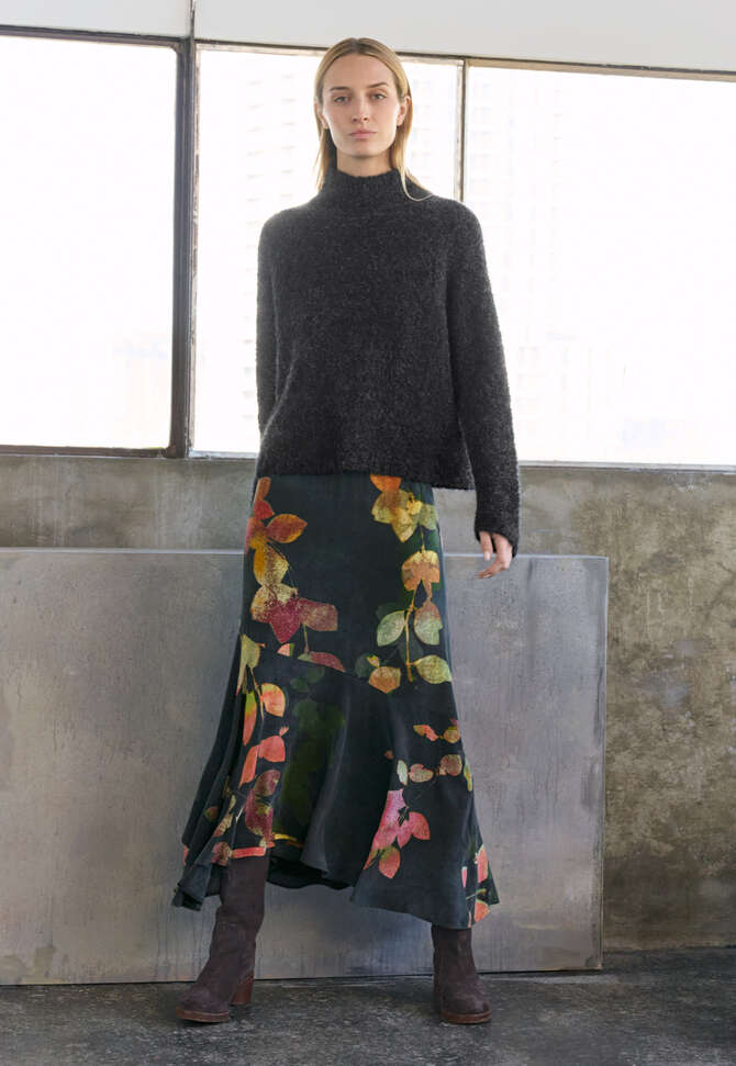 Pullover mit Trichterkragen, Schwarz meliert, completeTheLook