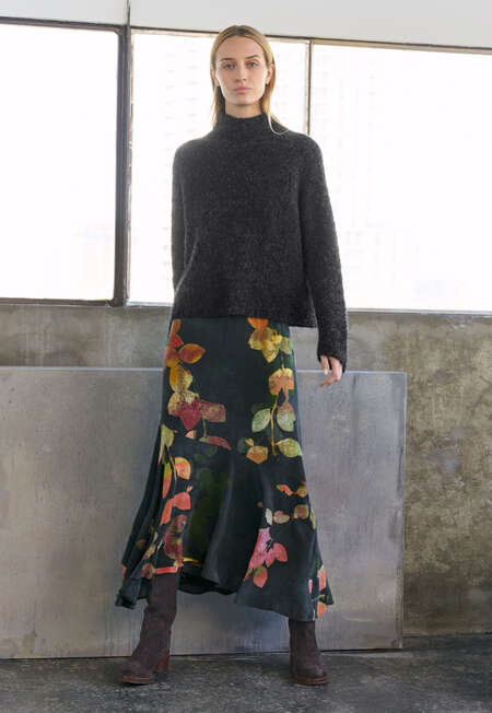 Pullover mit Trichterkragen, Schwarz meliert, completeTheLook