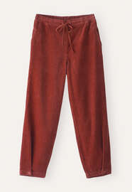 Schmal zulaufende Hose, Ziegelrot, webstill