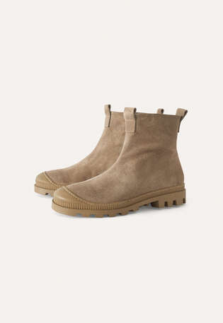 Stiefeletten, Blasses Taupe, webstill
