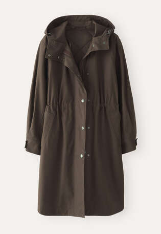 Parka mit Kapuze, Kakao, webstill