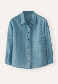 Gestreifte Bluse, Zartes Aquamarin, webstill
