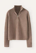 Pullover mit Frontrei&szlig;verschluss, Caf&eacute; Latte, webstill